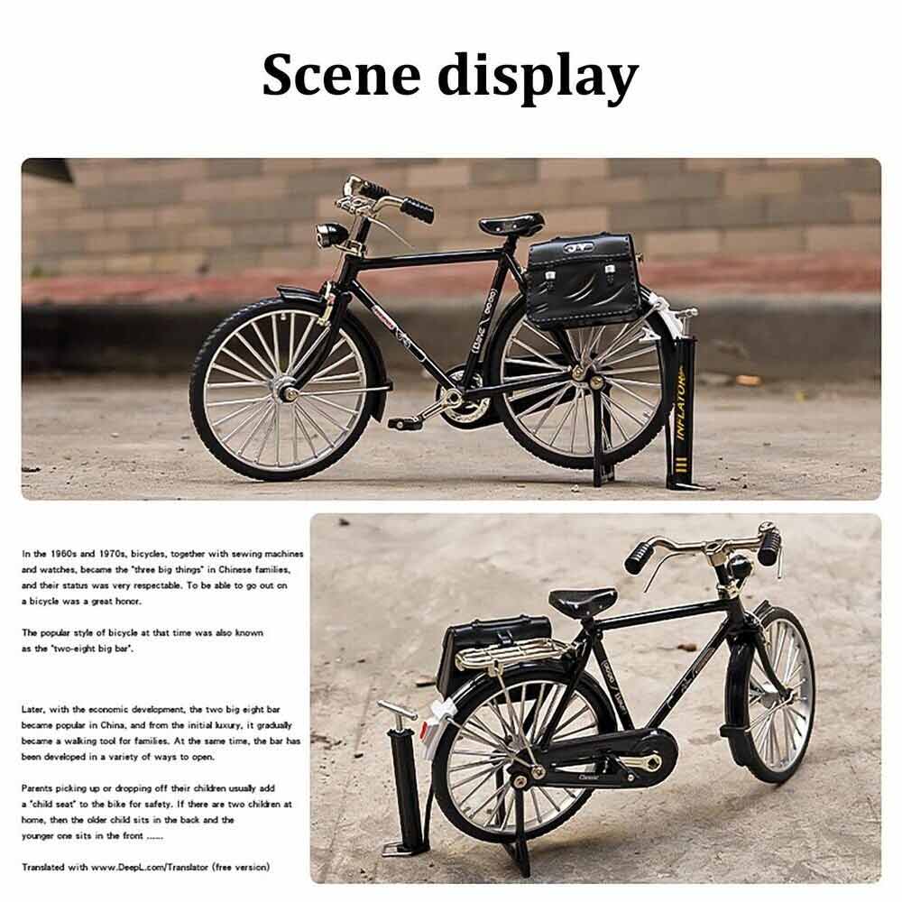 Mini Alloy Bicycle Miniature DIY Retro Bicycle Model Simulation Finger Bike Toys