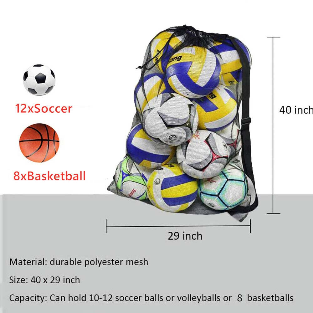 Mesh Equipment Ball Bag Football Carrying Net Sack Soccer Portable Sports Bag