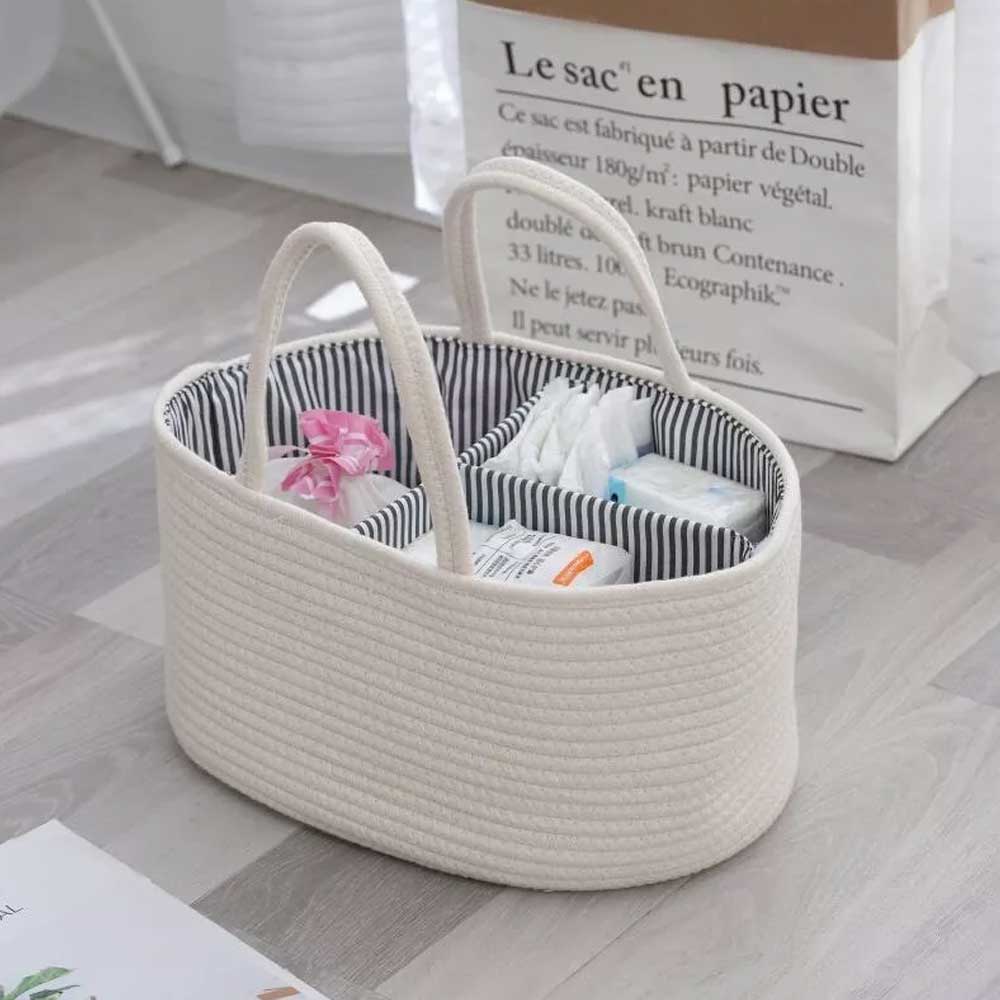Nappy Caddy,Baby Diaper Caddy Organiser, Portable Nursery Storage Basket