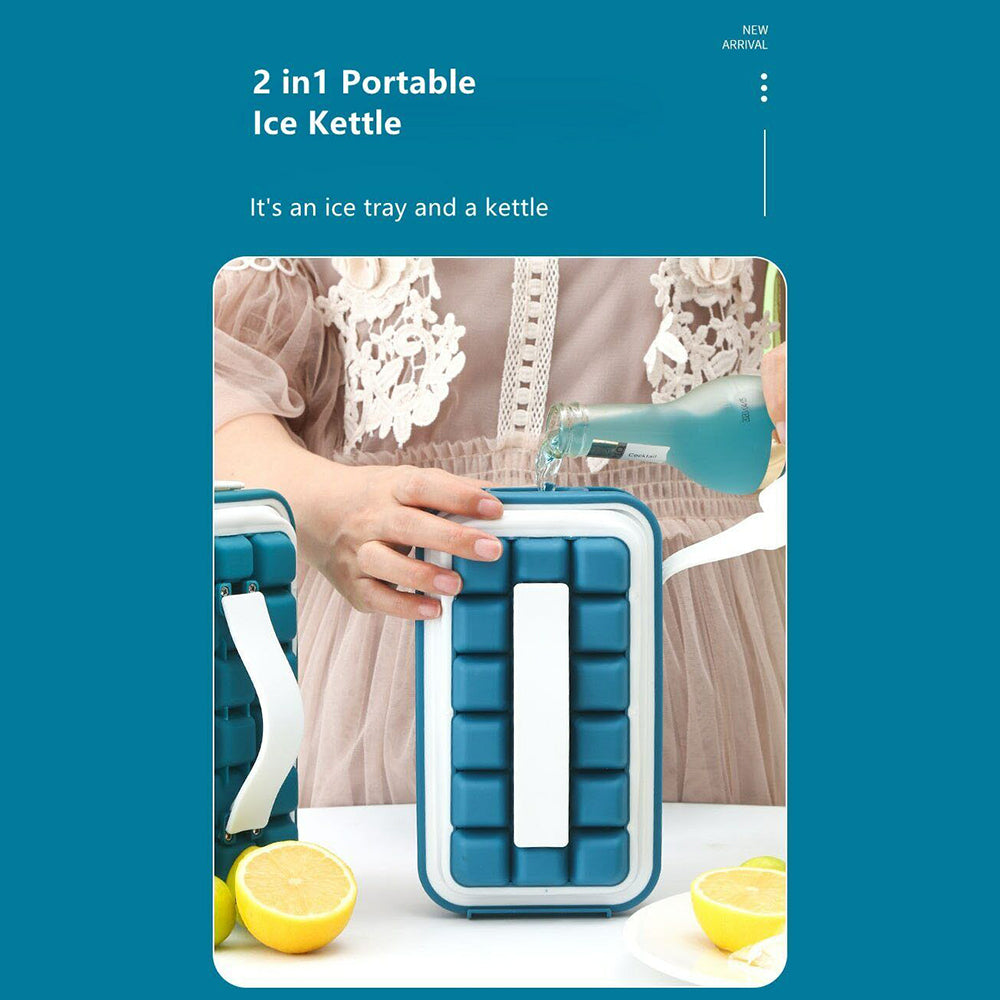 2 In 1 Portable Silicone Ice Ball Maker Foldable Ice Cube Tray Bar Kitchen Tool