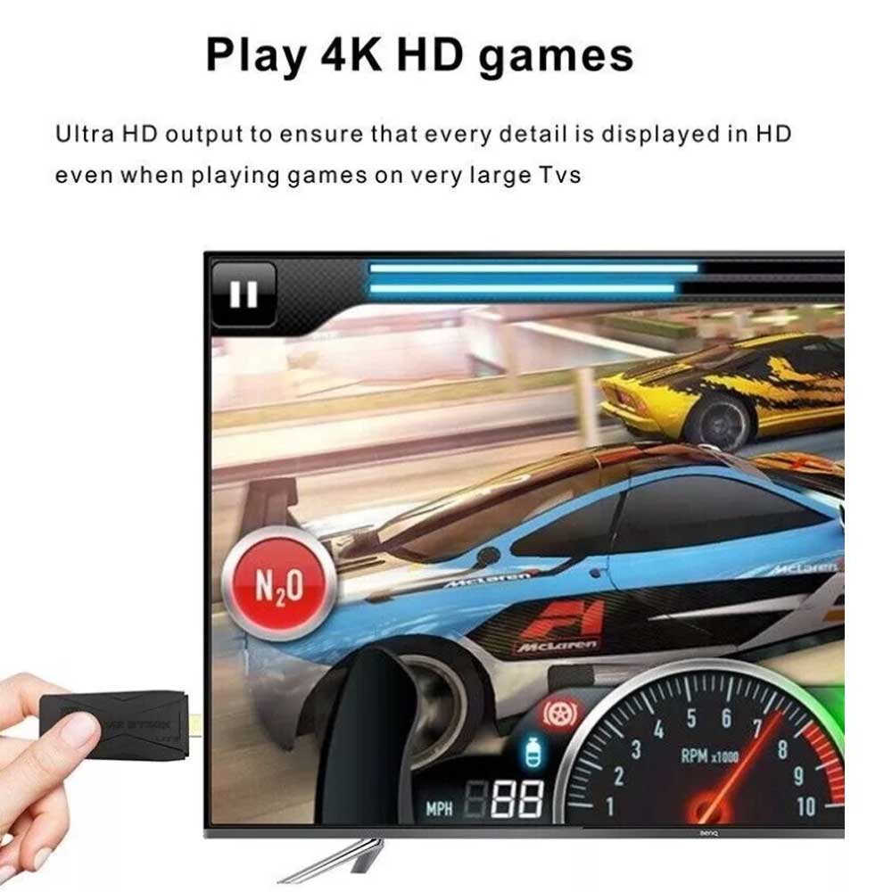 40000+ 4K HDMI 128GB Retro Game Stick Console 2X Wireless Controller TV Video Games