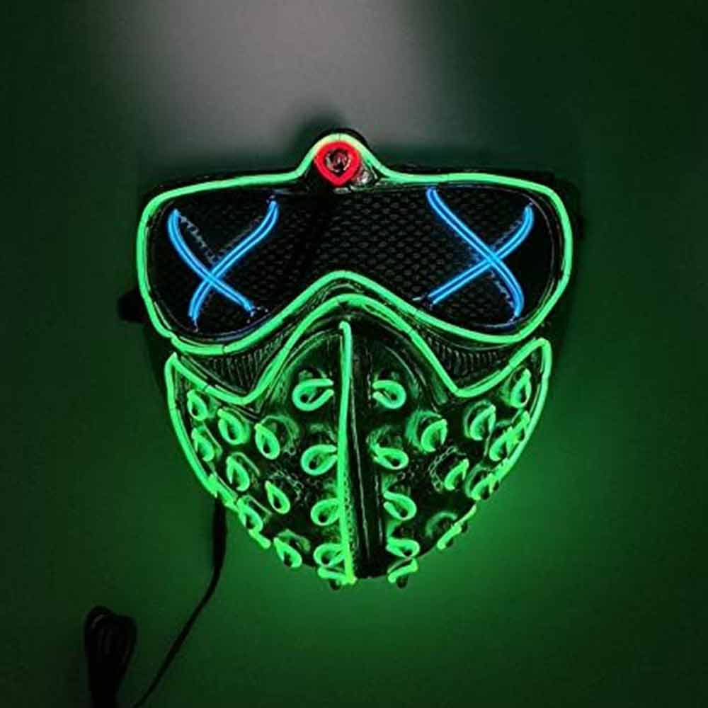 LED Mask WD,Wire Light Up For Halloween Festival Costume Cosplay Christmas Party