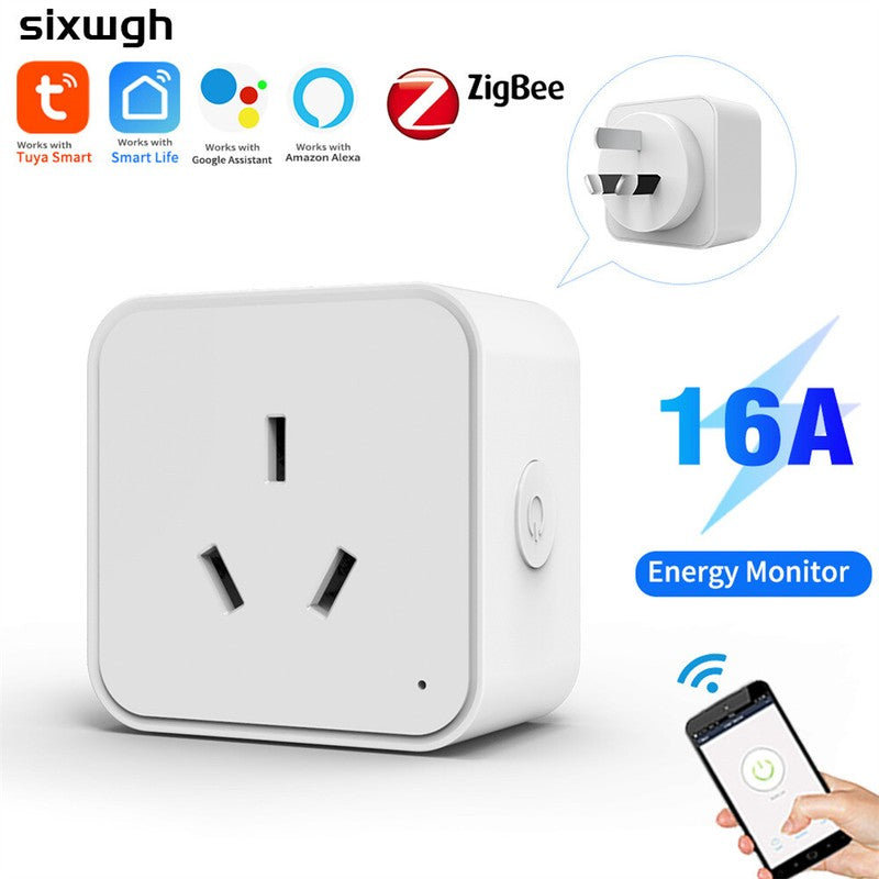 Tuya WiFi / Zigbee 16A Smart AU Socket Plug Voice Control for Alexa Google Home