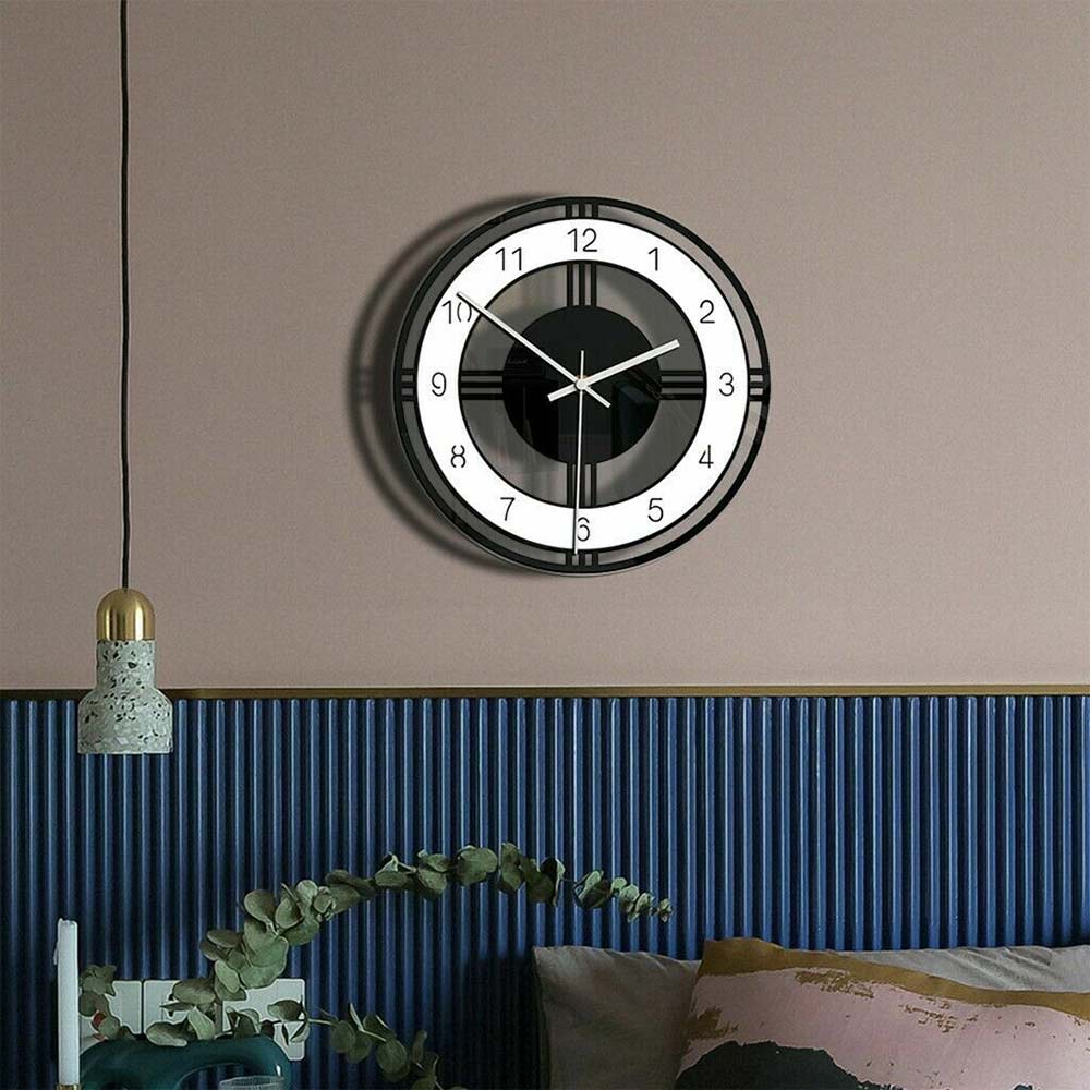 Nordic Style Wall Clock Silent Acrylic Clock Home Living Room Decor Transparent