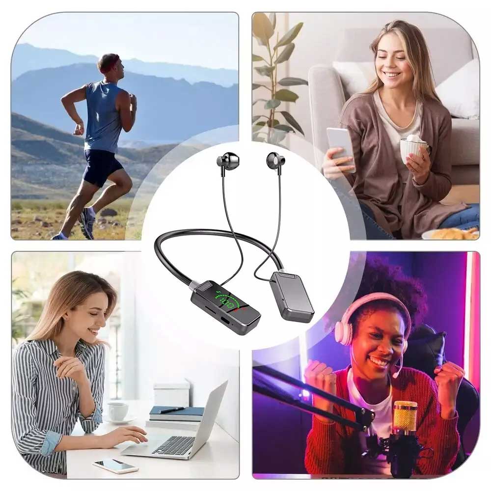 Wireless Bluetooth Neckband in ear karaoke Monitoring Headphones Living Headset