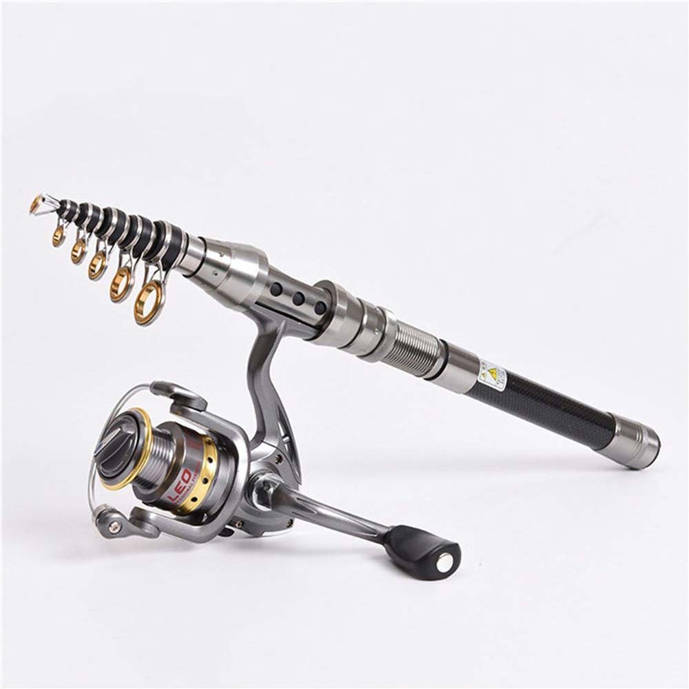 Carbon Fiber Telescopic Fishing Rod Portable Travel Spinning Pole Sea-Freshwater