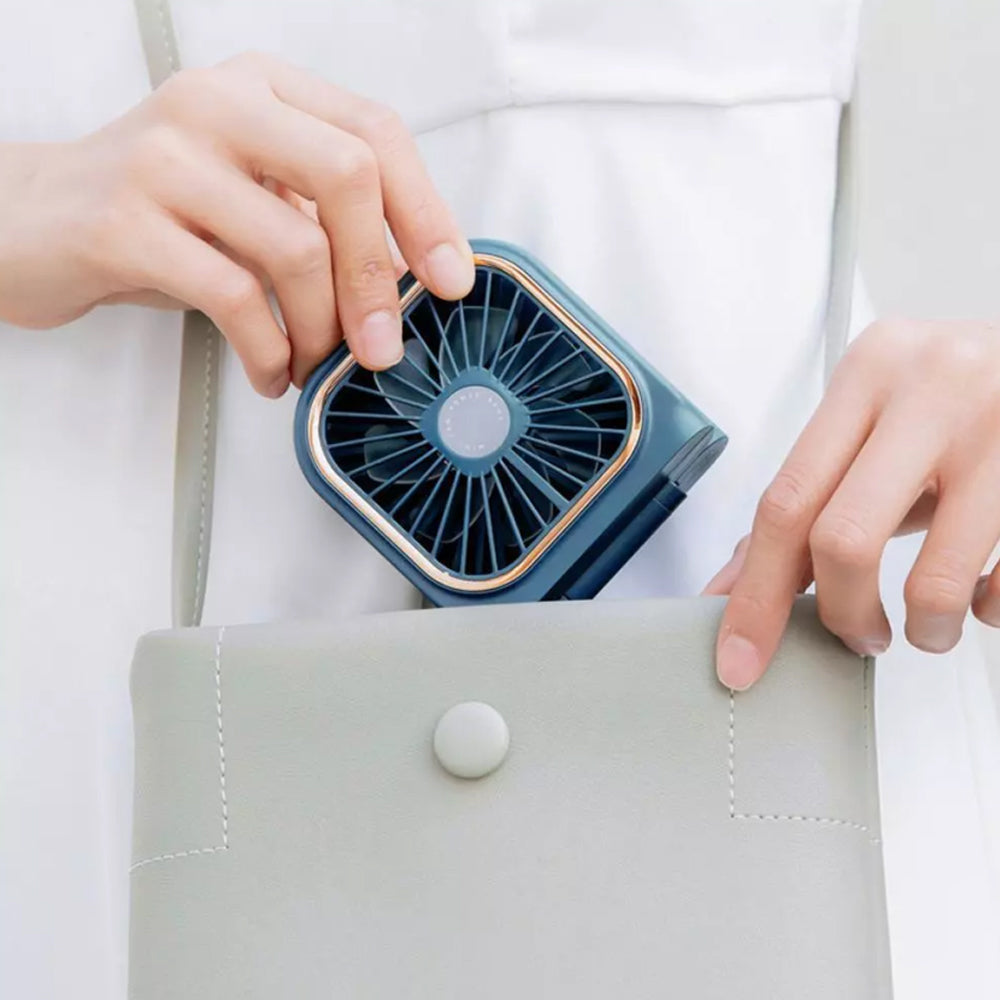 Mini Fan Neck Cooling Fan Portable Folding USB Rechargeable Desk Handheld Fan