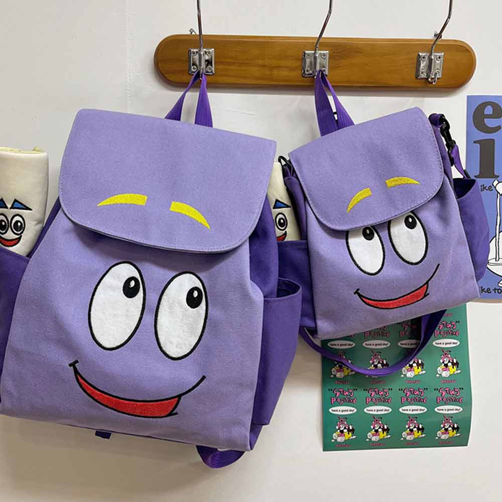 Dora the Explorer Plush Backpack with Interactive Map – Purple Kids Adventure Bag for School & Dress-Up