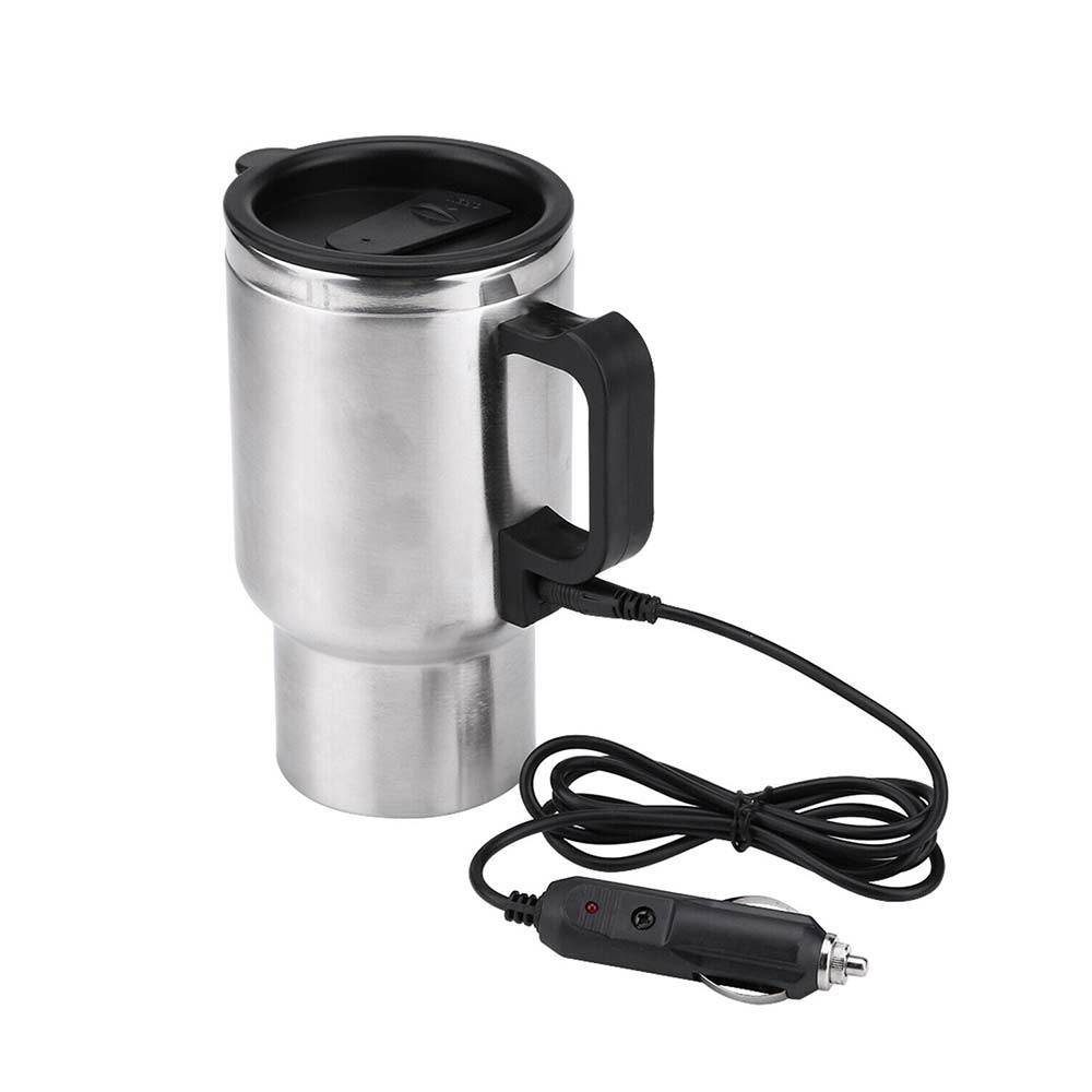 12V Car Electric Kettle Heating Cup Coffee Tea Mug Pot Stainless Steel Bottle