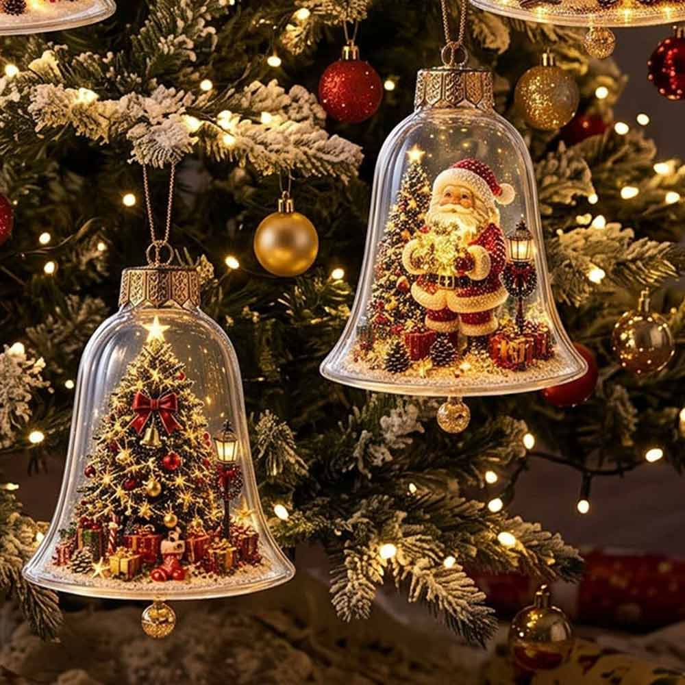 Christmas LED Story Ornament – Glowing Mini Holiday Scene, Hanging & Tabletop