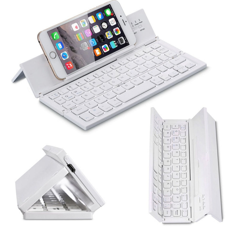 Portable Folding Wireless Bluetooth Keyboard for Tablet Laptops and Smartphones