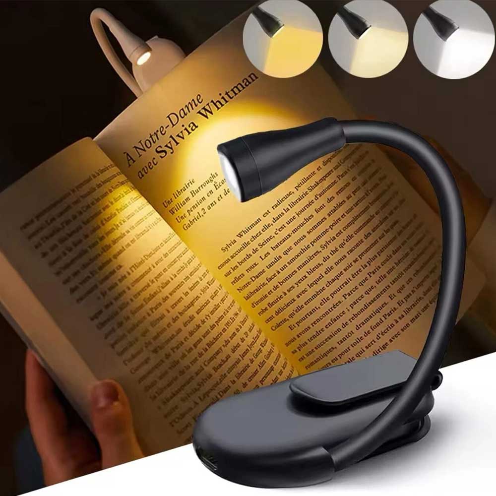 Foldable Mini Book Light Eye Protection Light Clip-on 360° Flip Study Lamp Reading
