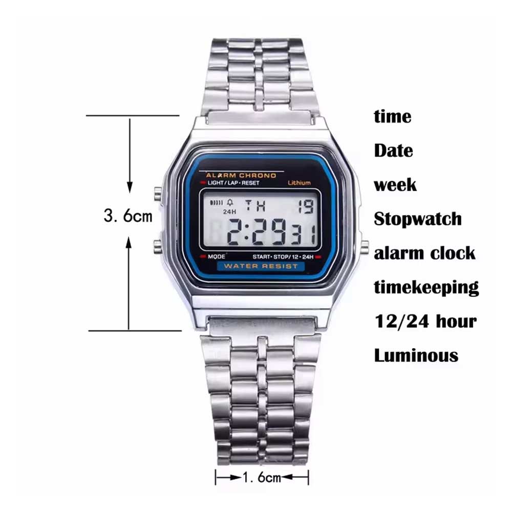 New Classic Retro Digital Unisex Silver Bracelet Watch With Watch Box