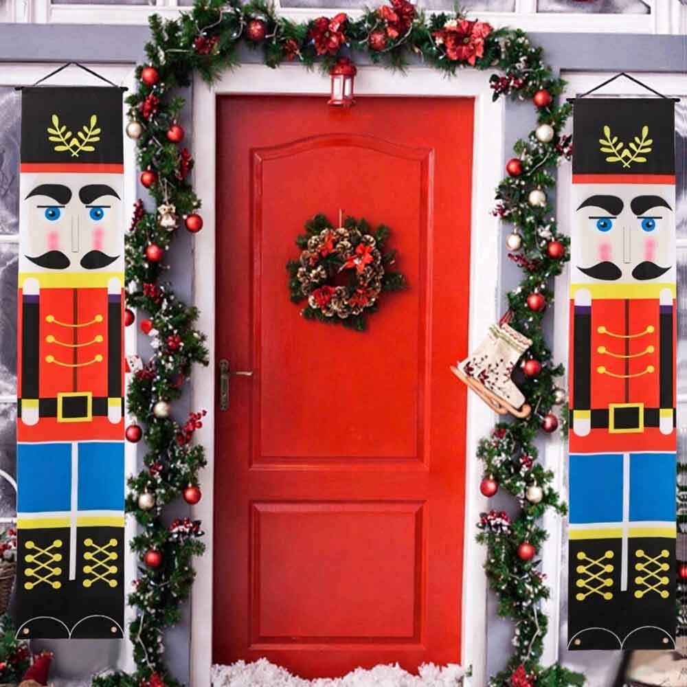 Christmas Soldier Banner Flag – Nutcracker Wall Hanging for Party & Home Decor 180x30cm