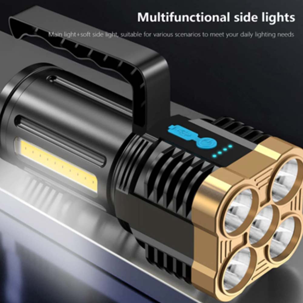 Rechargeable Portable LED COB Torchlight SPOTLIGHT Waterproof Torch Light