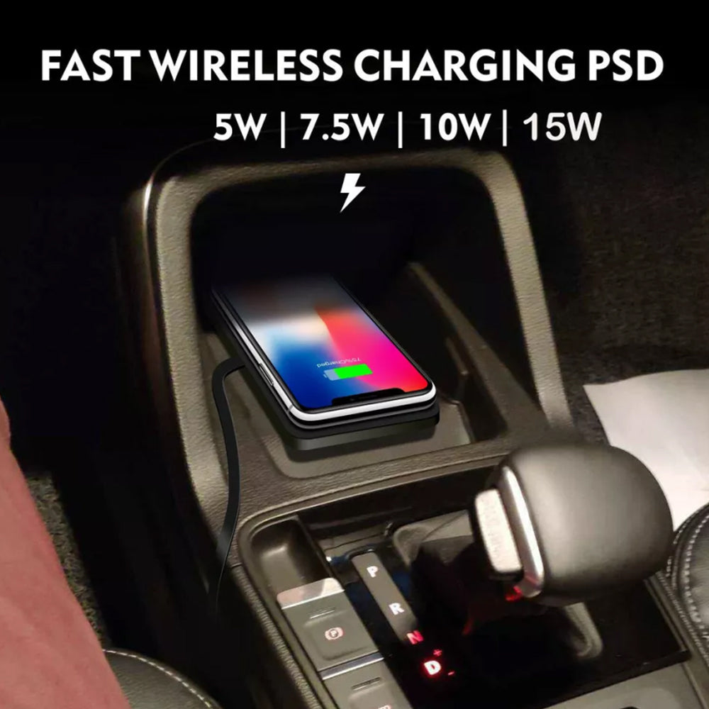 Car Wireless Fast Charging Mat Non-Slip Pad Holder 1M Cable For Smart Phones