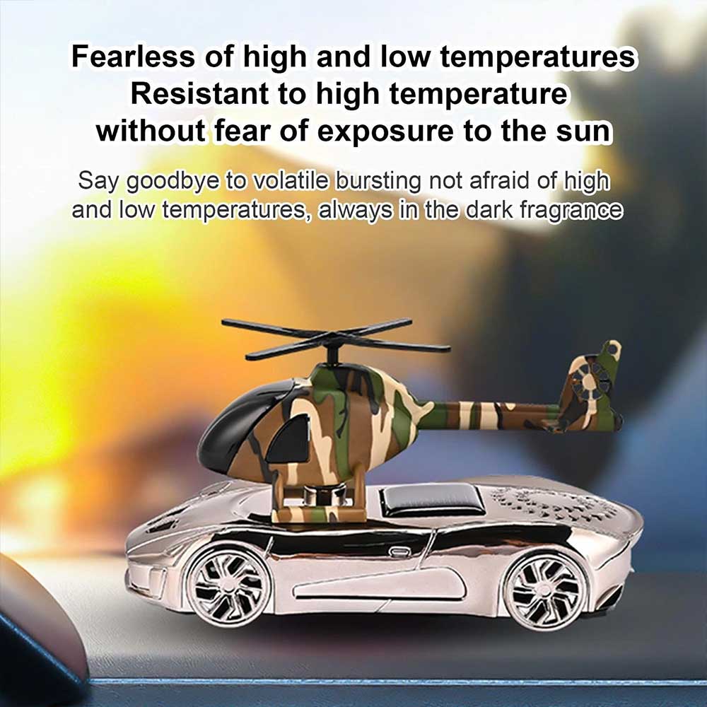 Solar-Powered Car Perfume Diffuser - Rotating Helicopter Air Freshener