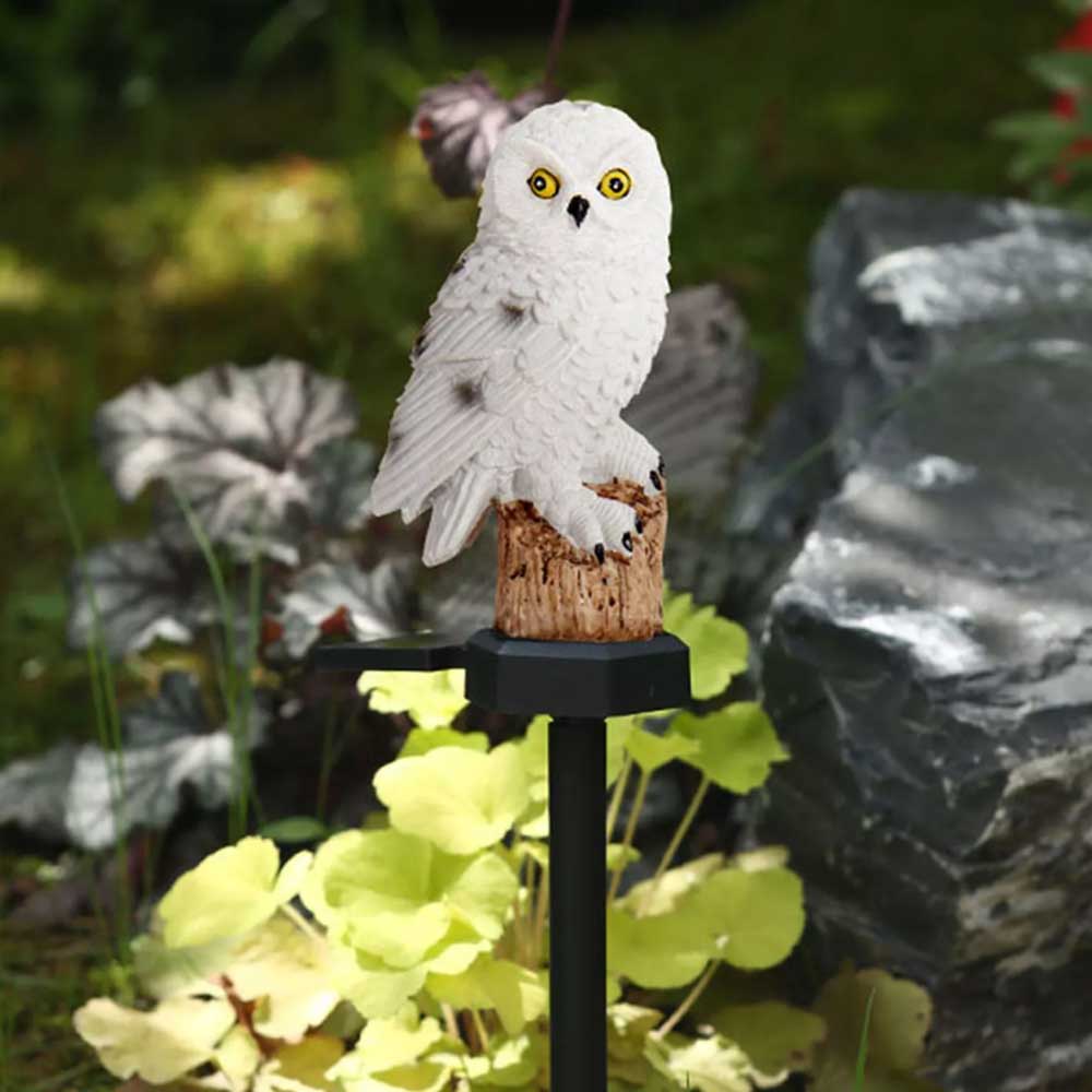 LED Owl Solar Powered Garden Light Novelty Lamp Waterproof Ornament Lawn Outdoor