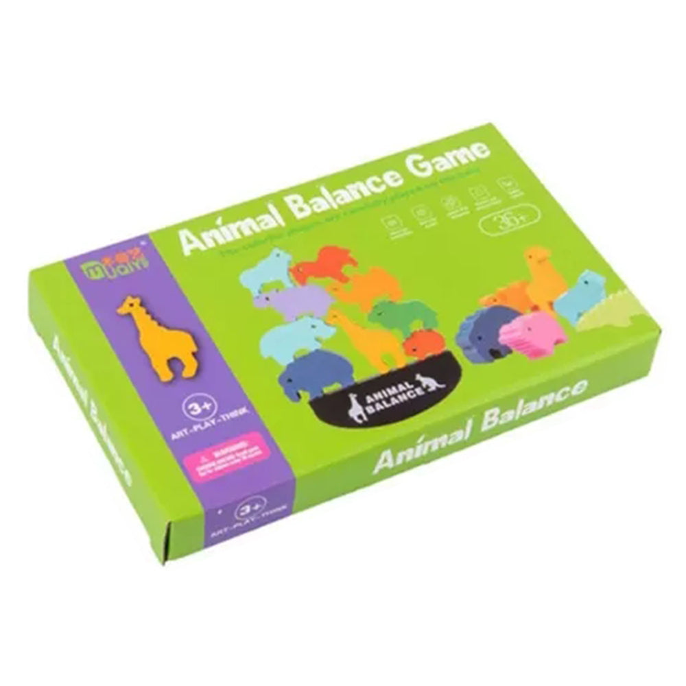 Wooden Animal Balance Blocks Board Dinosaur Educational Stacking High Wood Toys