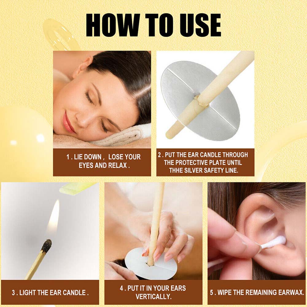Pack of 10 Candle Ear Candles Beeswax Candling Cones Ear Treatment AU