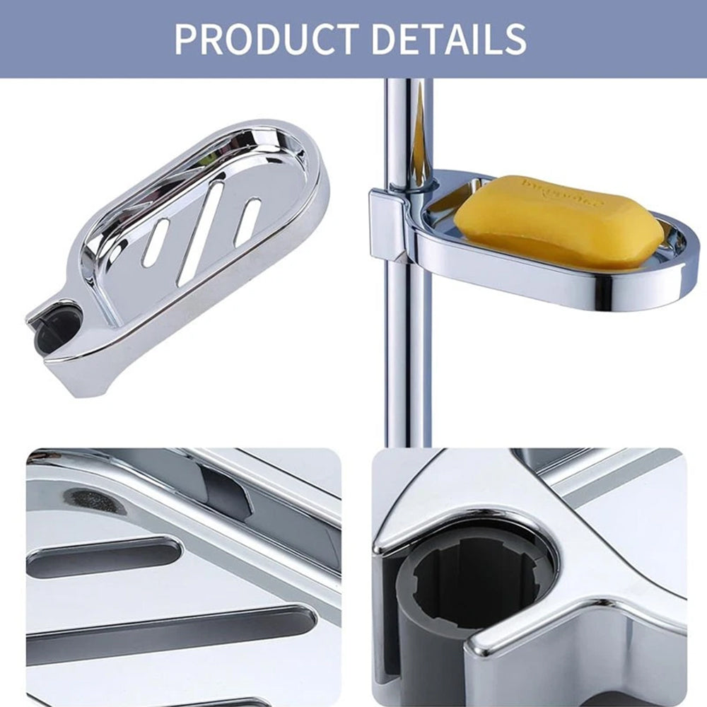 24mm Clip-on Soap Dish Tray Holder Shower Slide Soap Plates Smooth Bathroom Bar Drop