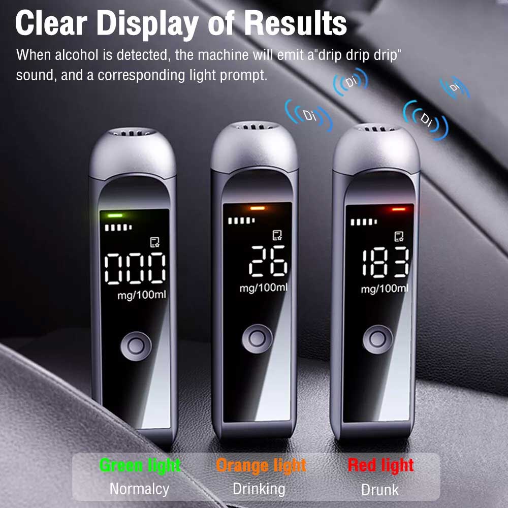 Digital Breath Breathalyzer Test Alcohol Tester Analyzer Detector Rechargeable
