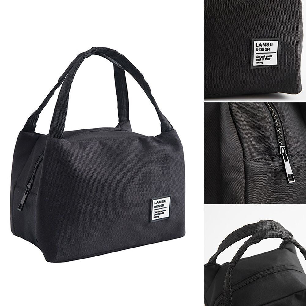 Oxford Cloth Zipper Handbags Food Storage Lunch Box Picnic Pouch Lunch Bag