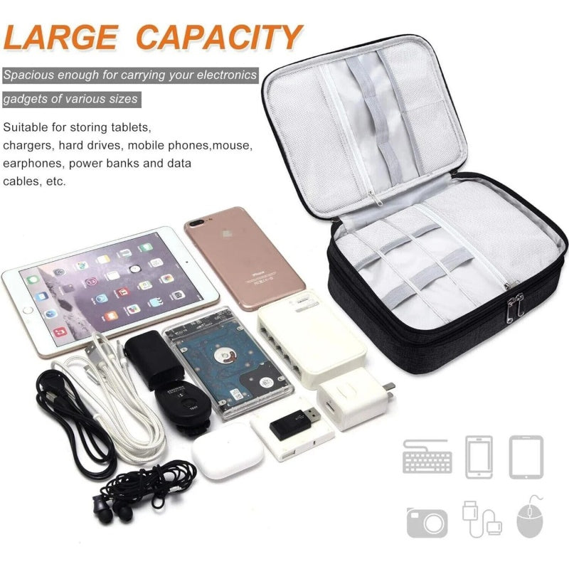 Travel Cable Organizer Bag Electronic Accessories USB Drive Storage Case Charger