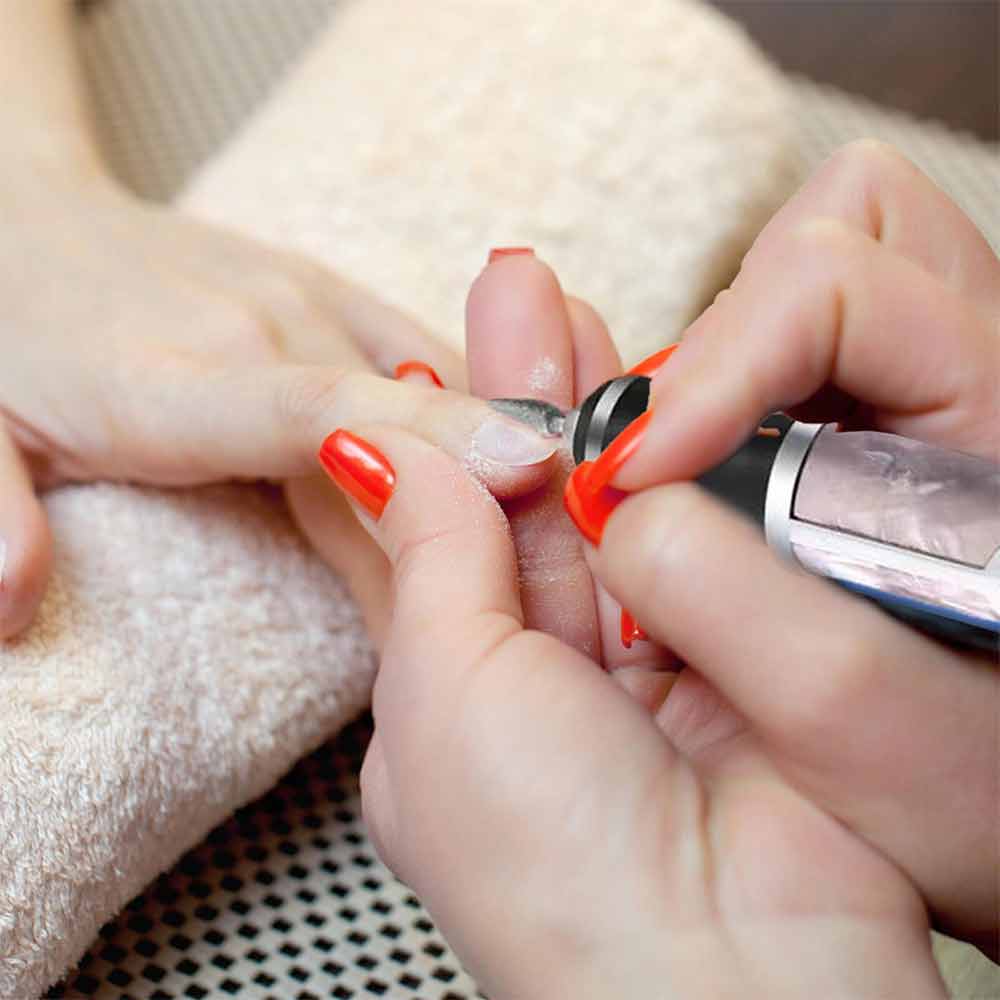 Cordless Nail Grinder for Thick Toenails – 4-Speed Electric Nail File with 7 Attachments, Low Noise & Rechargeable