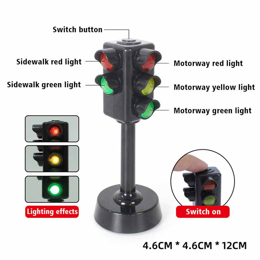 2PCS Traffic Sign Light Toy Early Learning Simulation Street Model Kids Gift