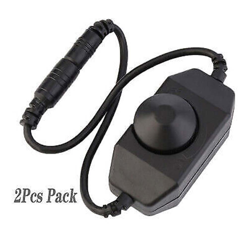 2X 12V-24V DC 0-100% PWM Manual Knob Dimmer Switch for LED Strip Light Stylish