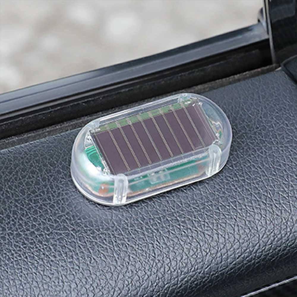 2PCS Solar Dummy Alarm LED Lights - Car Anti-Theft Flashing Warning Security