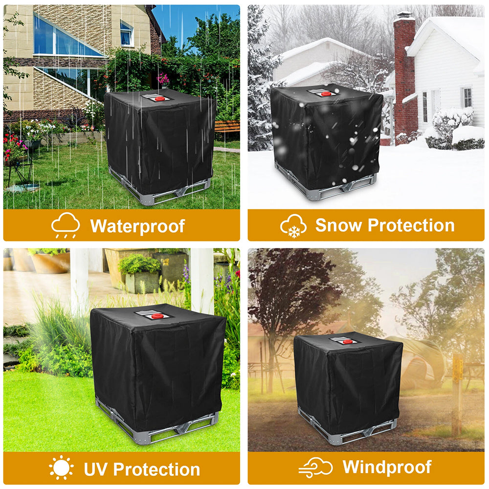 Heavy Duty IBC Water Tank Cover Waterproof For 1000L Container Sun UV Protective