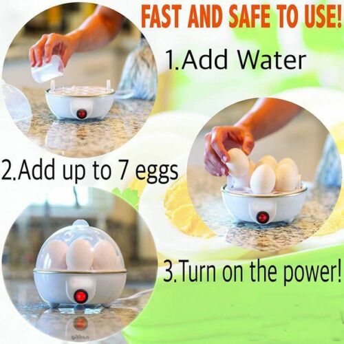 Electric Soft Hard Egg Boiler Bowl Poacher Steamer Noise Free Cooker AU Plug