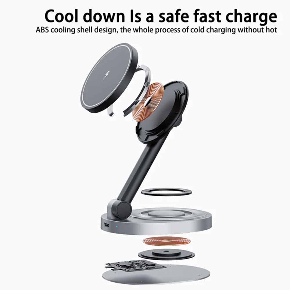 Magnetic Wireless Charger Stand For iPhone 15 14 13 12 Pro Max Magsafe Charger