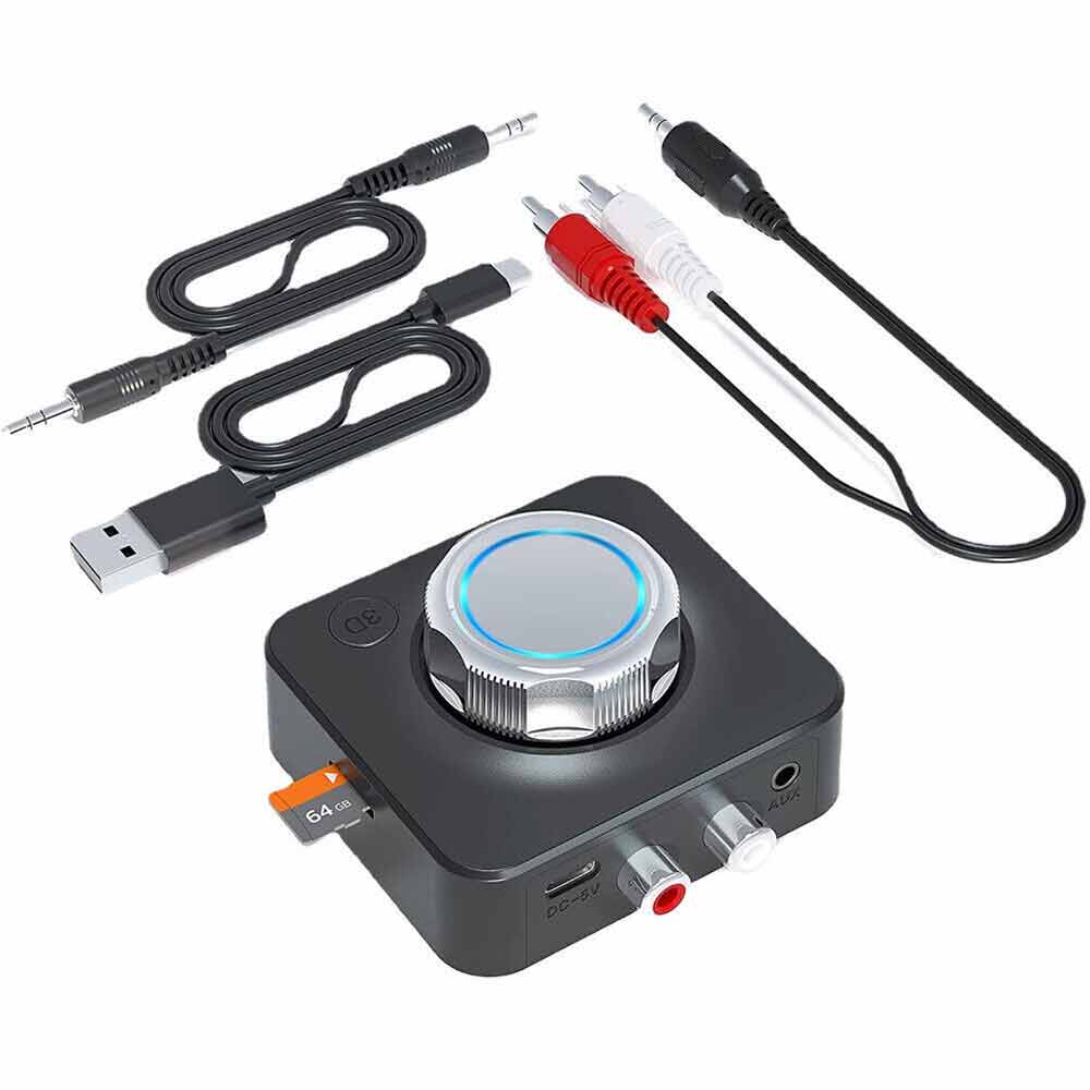 Bluetooth 5.0 Audio Receiver Bar Wireless Stereo Adapter 3.5mm AUX RCA Cable NEW