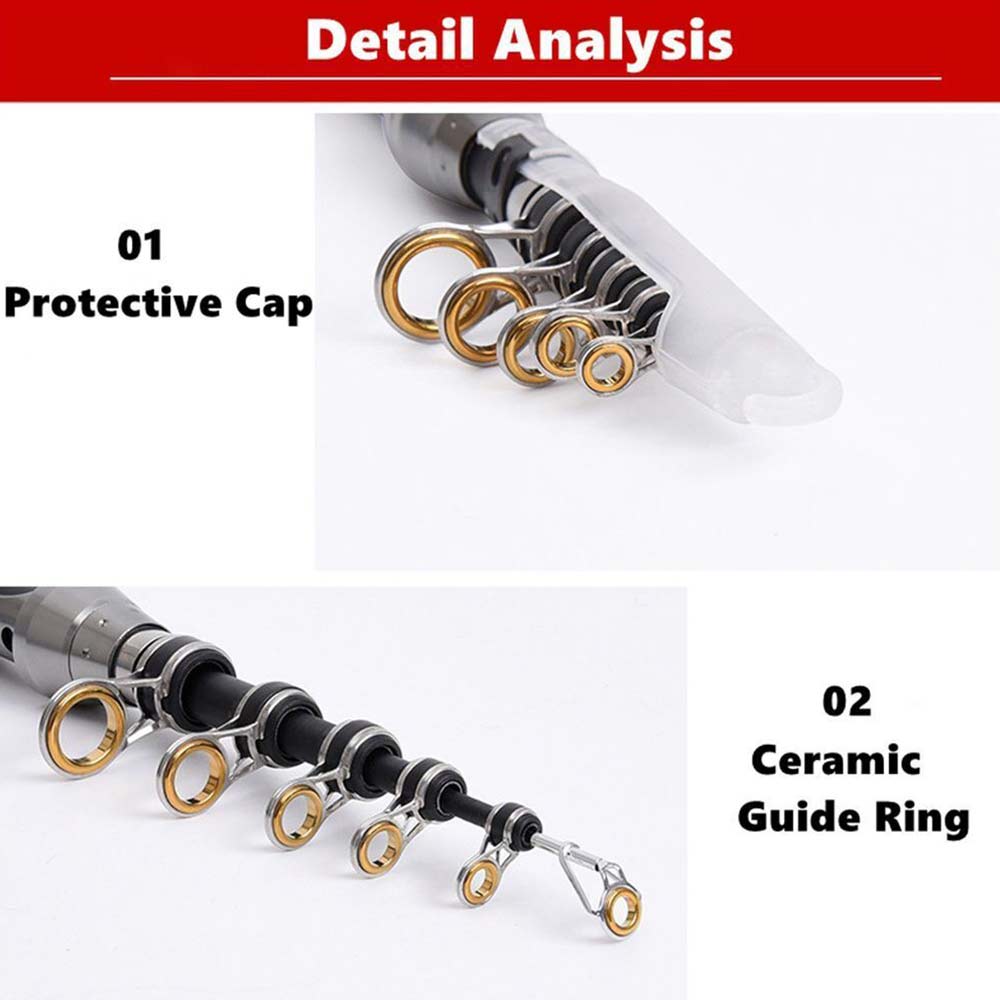 Carbon Fiber Telescopic Fishing Rod Portable Travel Spinning Pole Sea-Freshwater