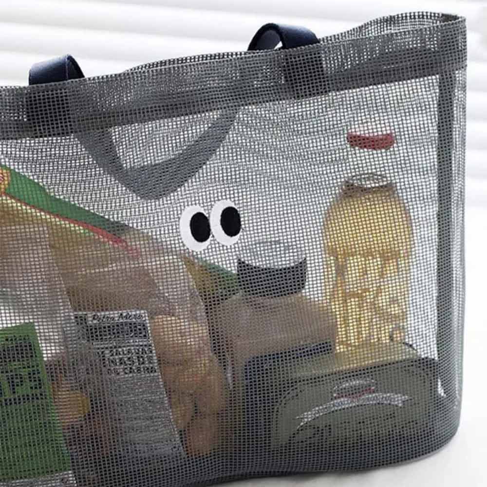 Beach Storage Bag Mesh Handbag Large Capacity Shopping Shoulder Storage Swim