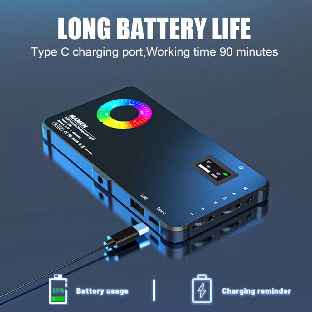 RGB LED Light 2500K-9000K Camera Photography Video Light Handheld Fill Light