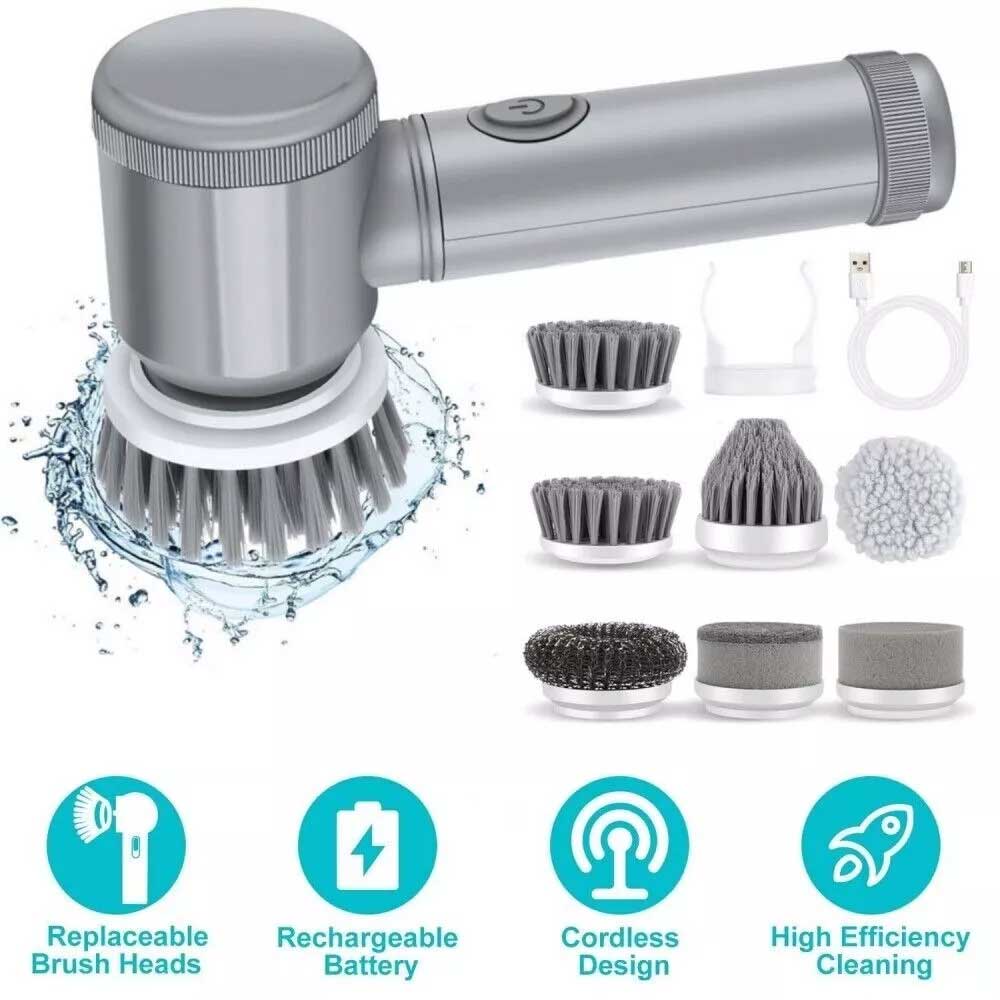 Cordless Electric Spin Scrubber - Powerful Turbo Cleaning Brush, Rechargeable Bath & Floor Scrubber