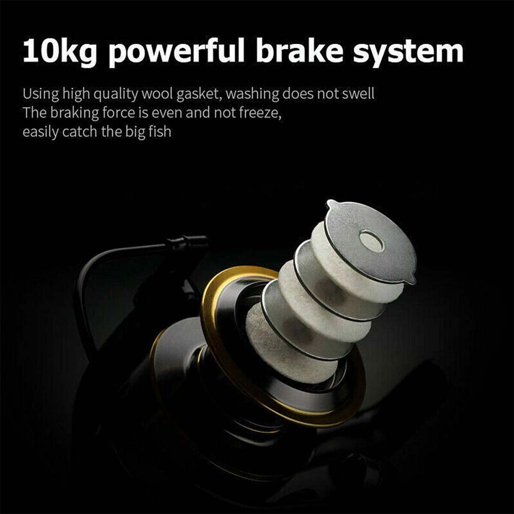 Fishing Reel HE2000-7000 Max Drag 10kg High Speed Metal Spool Spinning Reel