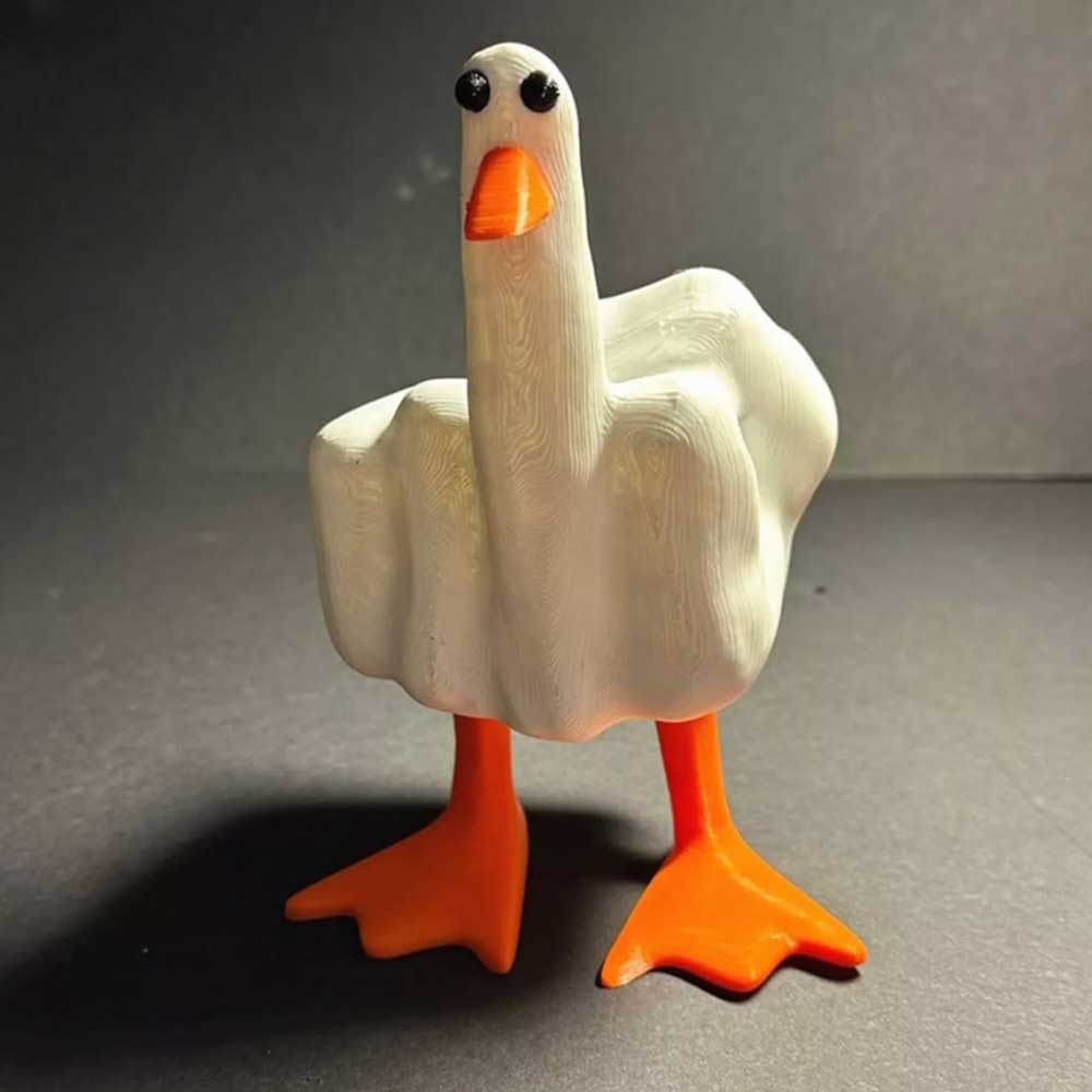 Cute Middle Finger Duck Craft 3D Funny Little Duck Resin Figurine Ornament Decor