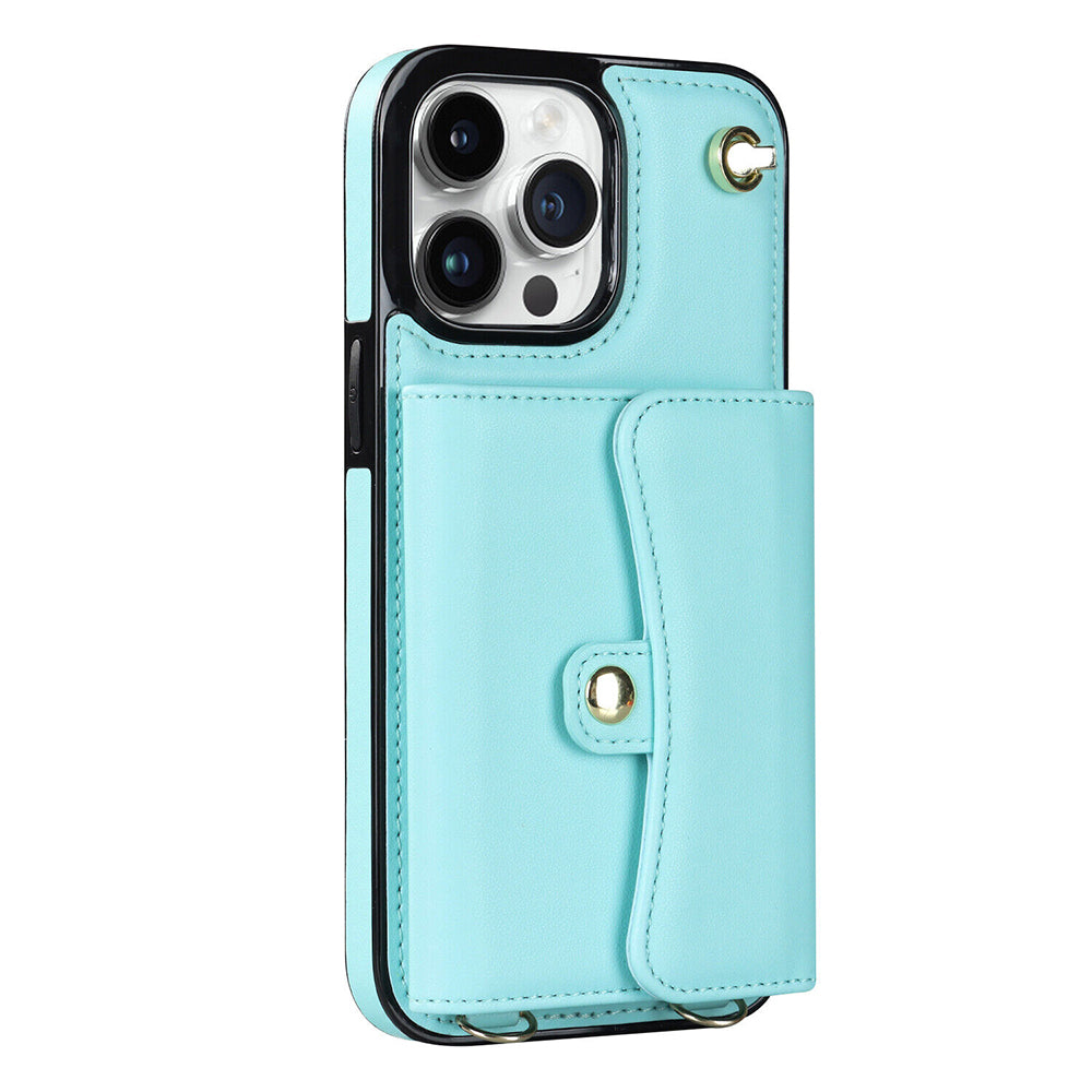 For iPhone 14 Pro Max Plus Case Leather Wallet Cover Card holders Coins Storage