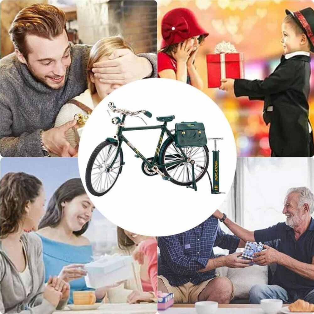 Mini Alloy Bicycle Miniature DIY Retro Bicycle Model Simulation Finger Bike Toys