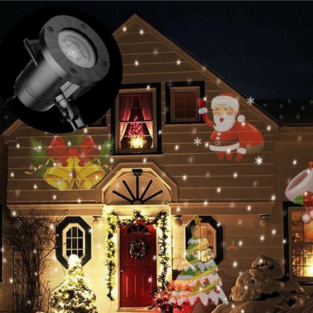 12X Pictures Projector Light Newest LED Christmas Moving Laser Snowflake Xmas