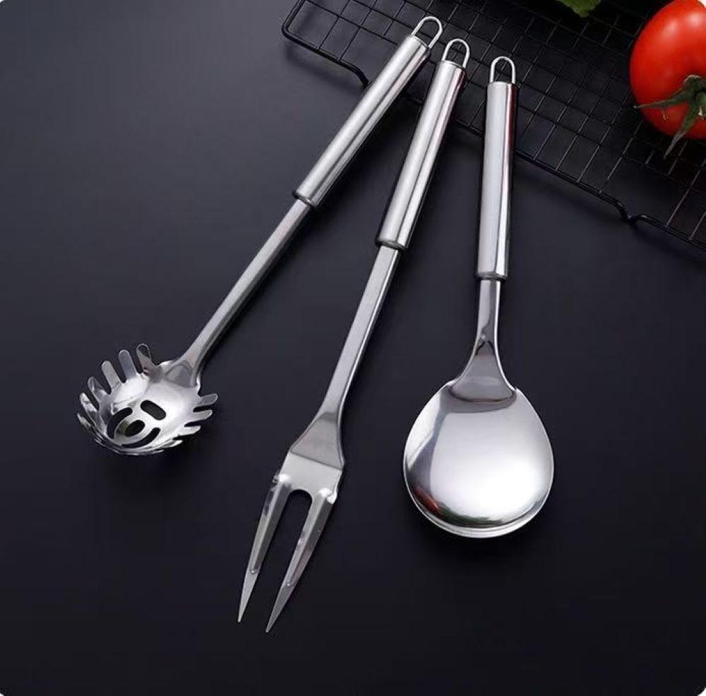 10-Piece Stainless Steel Cookware Set – Cooking Utensils, Serving Spoons & Kitchen Tools