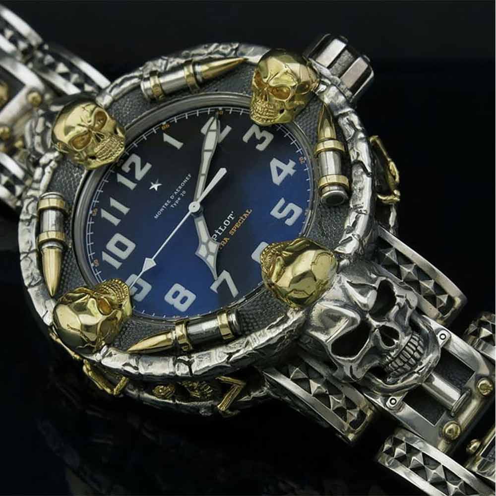 Punk Skull Watch for Men Women Cool Style Wrist Watches Gift Box