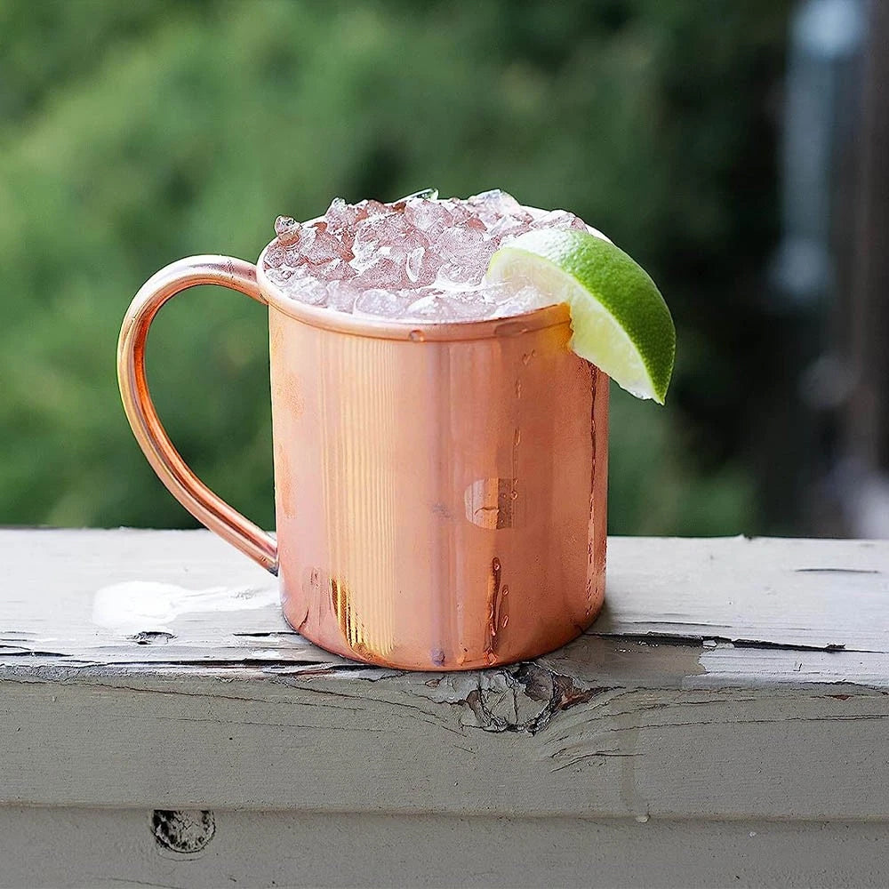 450ml Solid Pure Copper Moscow Mule Mug – Icy Cold Classic for Cocktails, Coffee & Beer