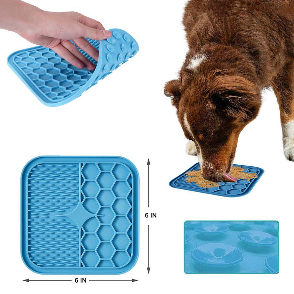 1pcs Silicone Pet Lick Mat Cat Puppy Dog Slow Feeder Lick Pad Bath Grooming Help