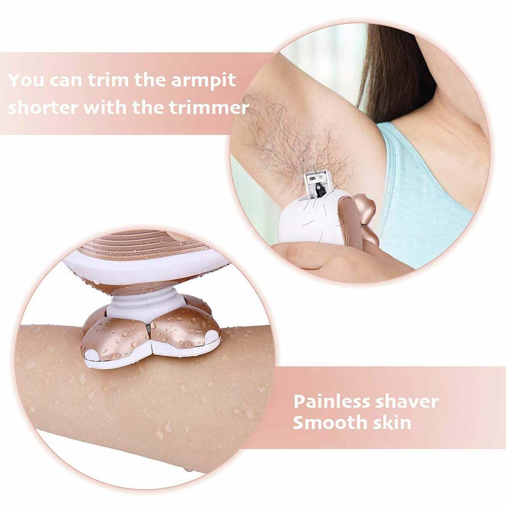 Electric Shaver 5 Head Floating Lady Body Facial Hair Remover Beard Clipper Kit